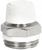 Odpowietrznik Ręczny ½" na Pokrętło Biały do Grzejnika Instalacji