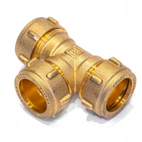 Trójnik skręcany redukcyjny 22x15x15 mm do rur miedzianych CONEX  