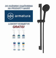 KFA Armatura Otava Black przesuwny zestaw prysznicowy ścienny czarny mat  