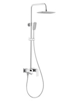 KFA Armatura Logon zestaw wannowo-prysznicowy ścienny z deszczownicą i wylewką chrom  