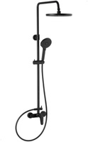 KFA Armatura Otava Black zestaw prysznicowy ścienny z deszczownicą czarny mat  
