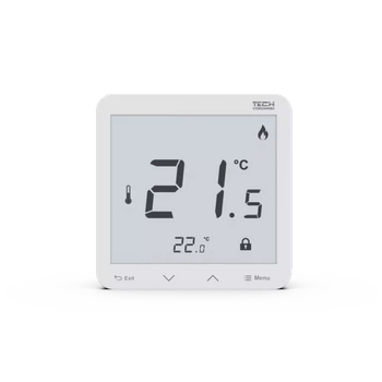 Tech R-8s Biały PLUS Bezprzewodowy regulator pokojowy z pomiarem wilgotności powietrza  