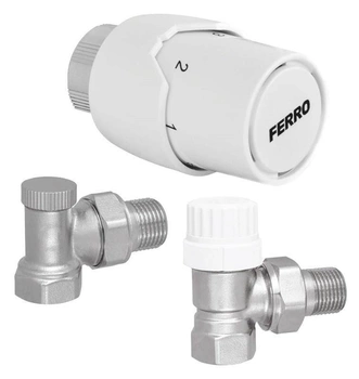 Komplet termostatyczny kątowy 1/2" FERRO ZTM21