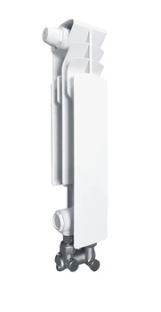 Element lewy żebro grzejnika 878-182-44 KFA G350F/D/1 z dolnym zasilaniem krzyżowym z zespołem przyłączeniowym kątowym