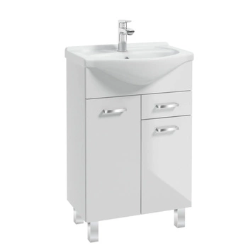Zestaw szafka z umywalką 55 cm Defra Mea biały połysk 207-D-05506+1521