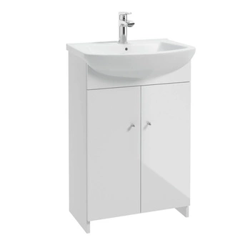 Zestaw szafka z umywalką 55 cm Defra Venus biały połysk 108-D-05501+1561