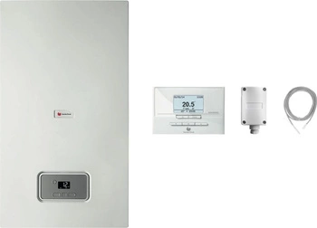 Saunier Duval Thelia Condens AS 25 + Sensor Automatyki Pogodowej + Regulator EXACONTROL E7C + Czujnik NTC Temperatury Zasobnika 0010019420